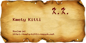 Kmety Kitti névjegykártya